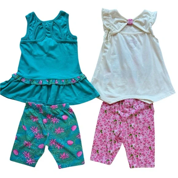 Disney Princess Ariel 4PC Outfit Set Girls Size 4T EUC Summer Set - Picture 2 of 9